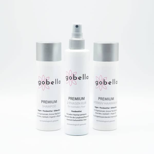 Pflegeset Basic (Shampoo, 2 Phasen Spray, Haarmaske) von gobella